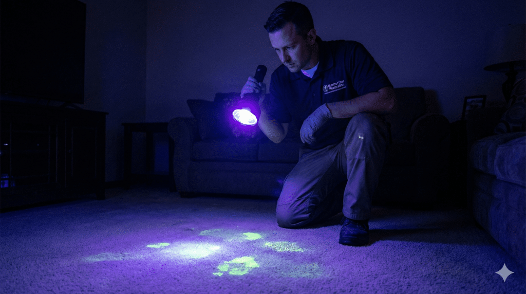 Detección profesional de contaminantes invisibles mediante luz UV